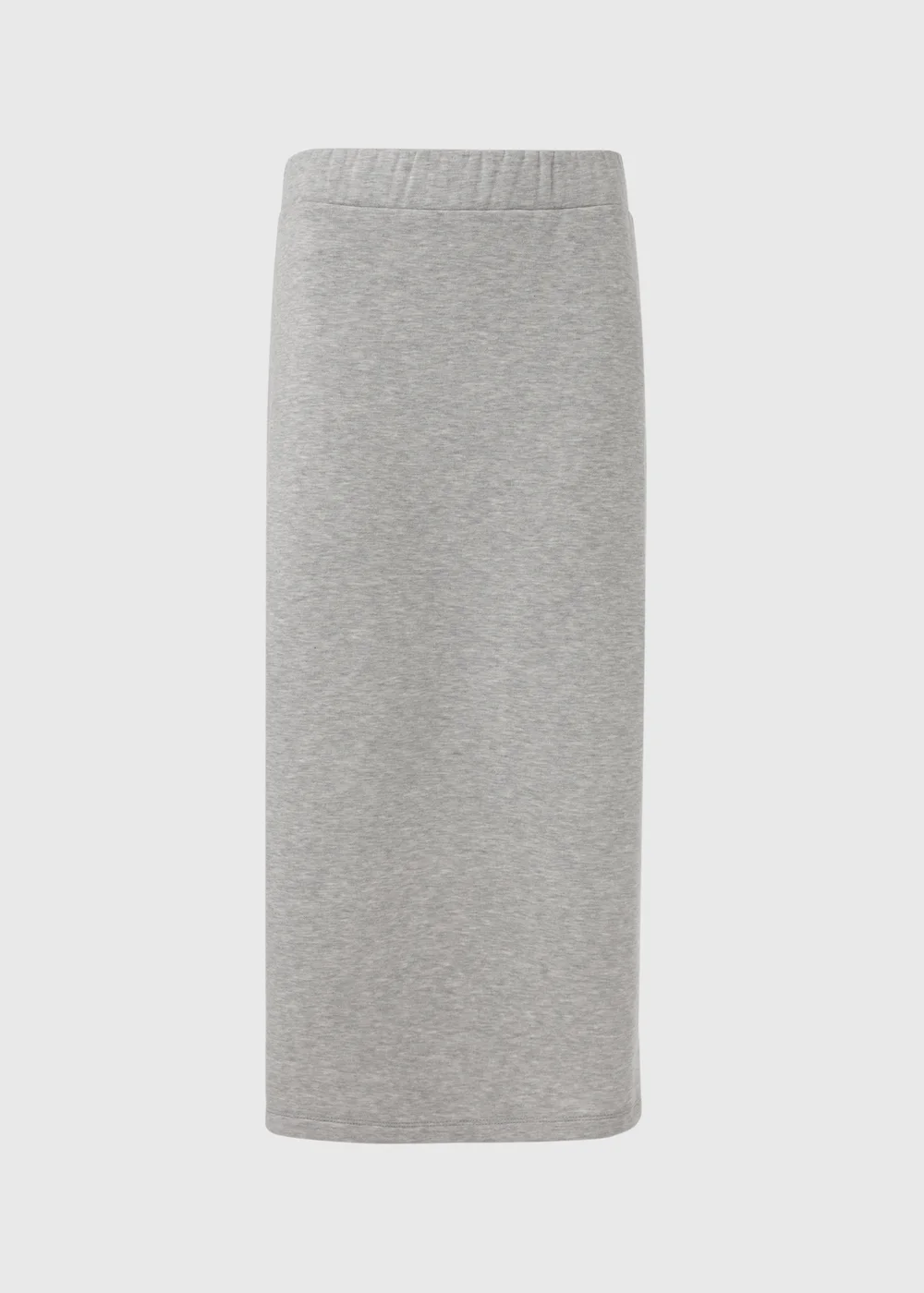 Grey Sweat Midi Skirt With Back Slit - 8 Image 5