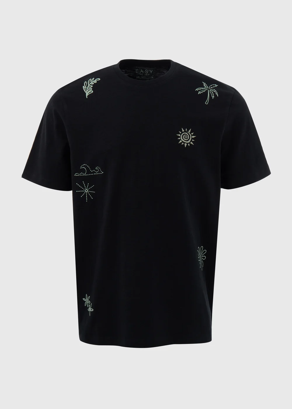 Black Abstract Embroidered T-Shirt - S Image 5