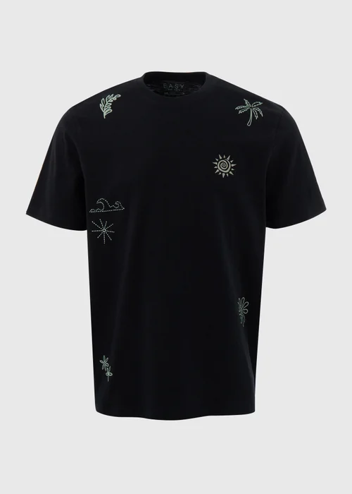 Black Abstract Embroidered T-Shirt - S Image 5