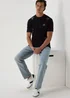 Black Abstract Embroidered T-Shirt - S Image 4