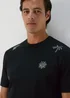 Black Abstract Embroidered T-Shirt - S Image 3
