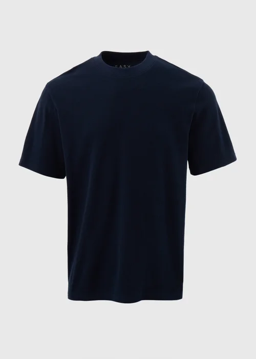 Navy Badge Textured T-Shirt - S Image 5