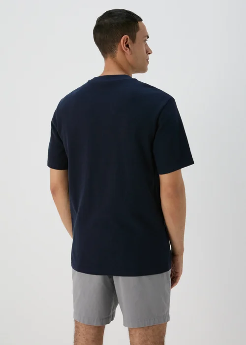 Navy Badge Textured T-Shirt - S Image 2