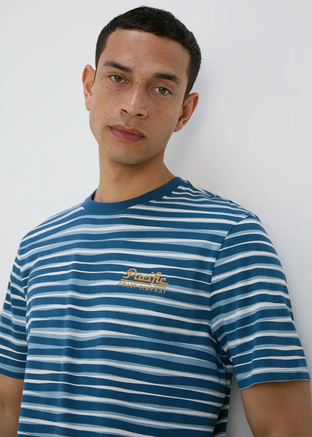 Blue Wave Print T-Shirt - S Image 1