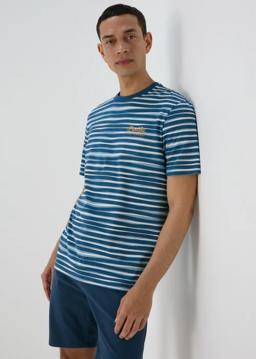 Blue Wave Print T-Shirt - S Image 3