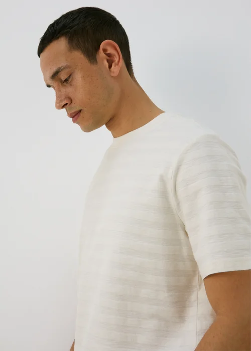 Ecru Badge Textured T- Shirt - S Image 3