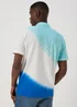 White & Blue Tie Dye Polo Shirt - S Image 2