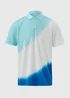 White & Blue Tie Dye Polo Shirt - S Image 5