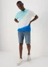 White & Blue Tie Dye Polo Shirt - S Image 4