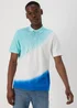 White & Blue Tie Dye Polo Shirt - S Image 1