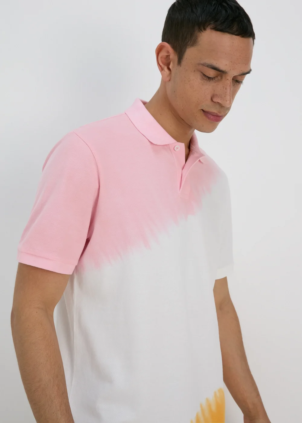 Pink & Orange Tie Dye Polo Shirt - S Image 3