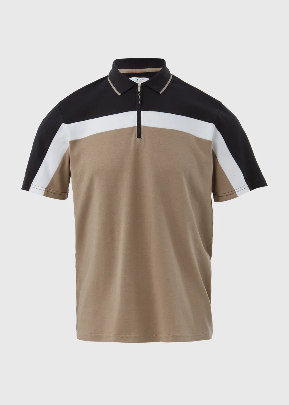 Black & Stone Horizontal Cut & Sew Polo Shirt - S Image 5