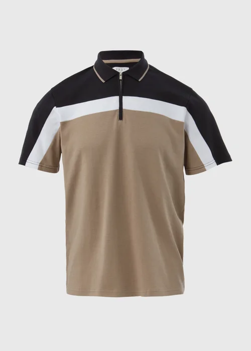 Black & Stone Horizontal Cut & Sew Polo Shirt - S Image 5