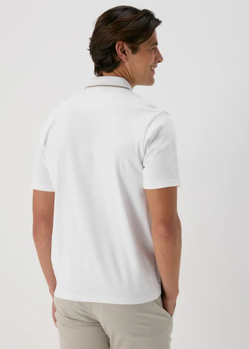 Ecru Vertical Stripe Smart Polo Shirt - S Image 2