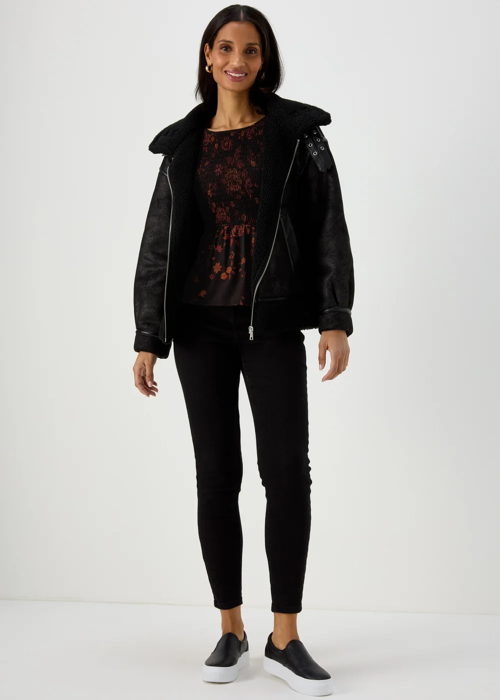Black Shirred Bodice Top - 8 Image 4