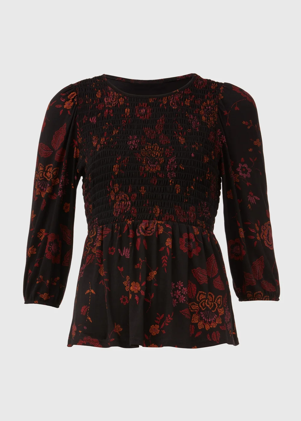 Black Shirred Bodice Top - 8 Image 5
