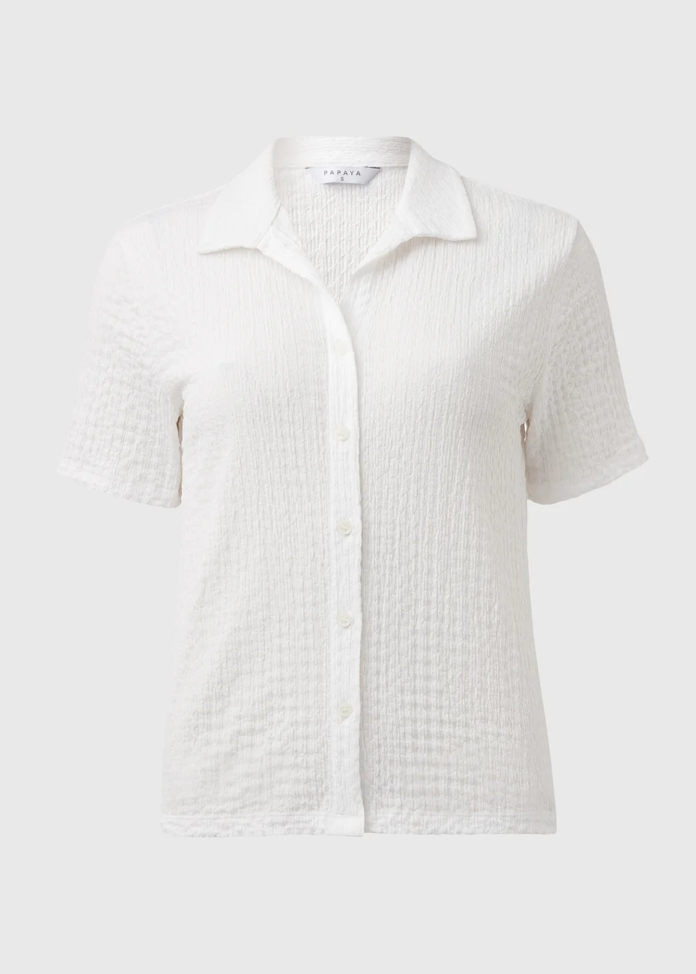 WhiteTextured Short Sleeve Jersey Shirt - S Image 5
