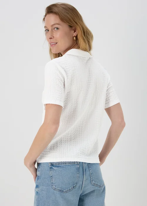 WhiteTextured Short Sleeve Jersey Shirt - S Image 2