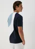 White & Navy Cut & Sew Wave T-Shirt - S Image 3