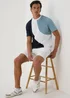 White & Navy Cut & Sew Wave T-Shirt - S Image 4