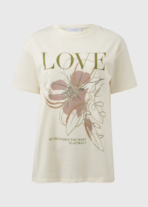 White Flower Print T-Shirt - S Image 5