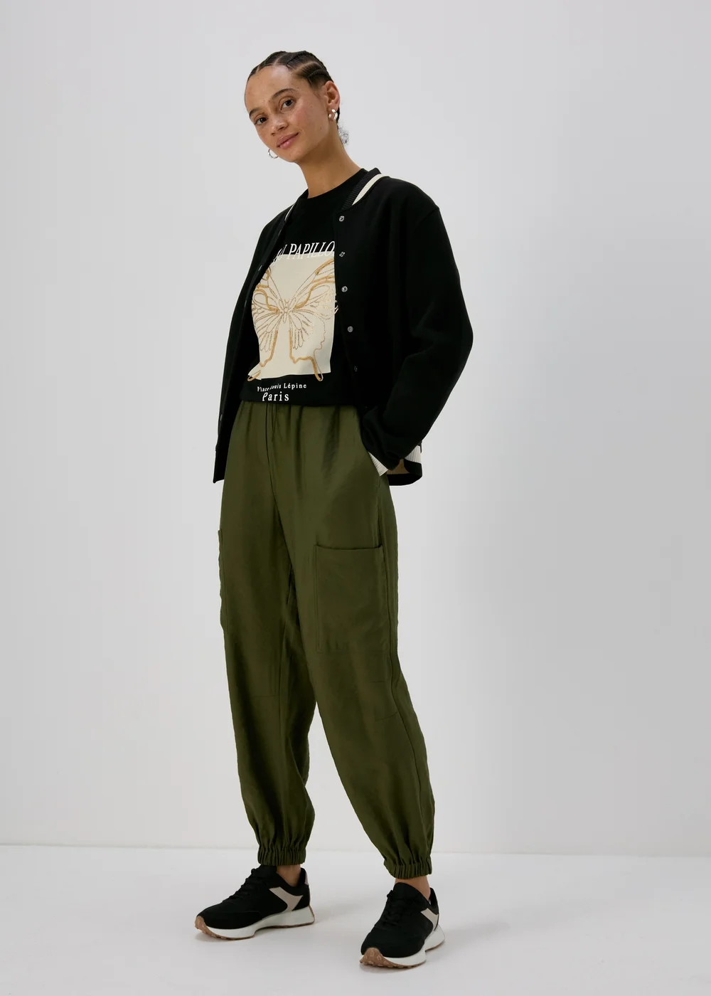 Black Butterfly Print T Shirt - S Image 4