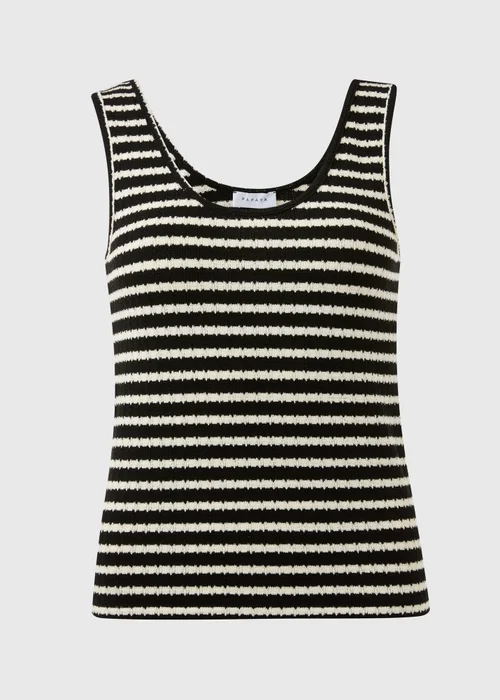 Black Mono Stripe Knit Vest - 8 Image 5