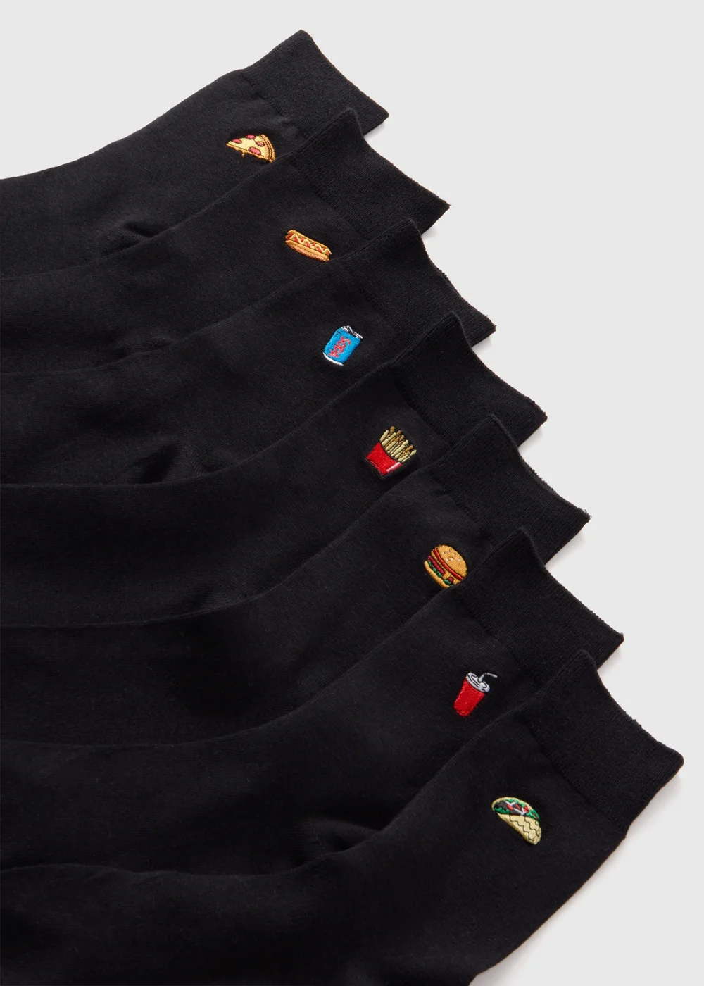 7 Pack Fast Food Embroidered Socks - Sizes 6 - 8.5 Image 2