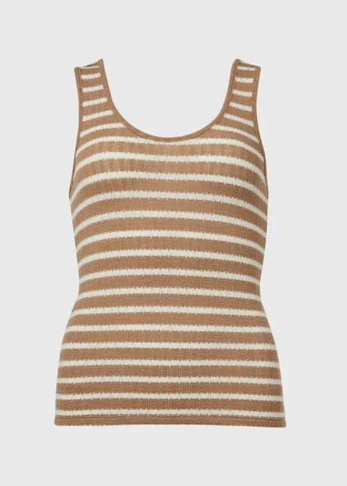 Mocha Fungi Stripe Knit Look Vest - 8 Image 5