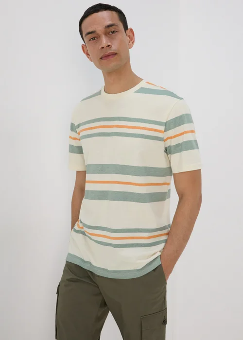 Ecru Multicolour Candy Stripe T-Shirt - S Image 3