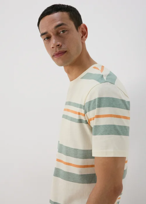 Ecru Multicolour Candy Stripe T-Shirt - S Image 1