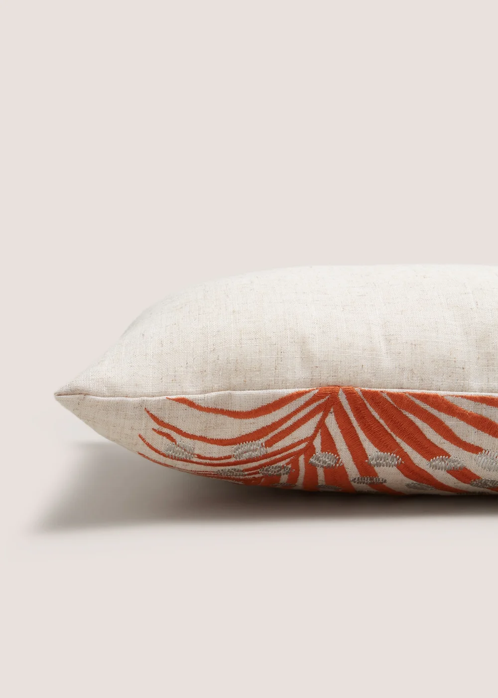 Cream Tropical Leaf Cushion (30cm x 50cm) Image 2