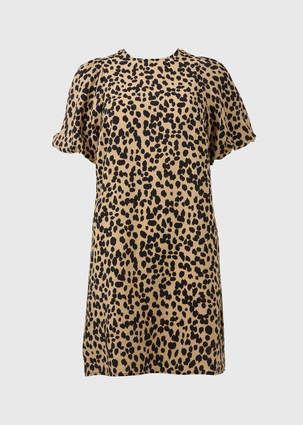 Et Vous Beige Animal Print Puff Sleeve Mini Dress - 8 Image 5
