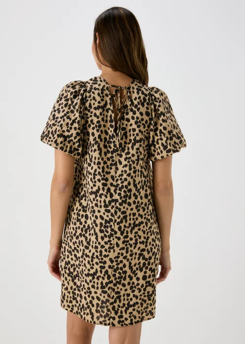 Et Vous Beige Animal Print Puff Sleeve Mini Dress - 8 Image 2