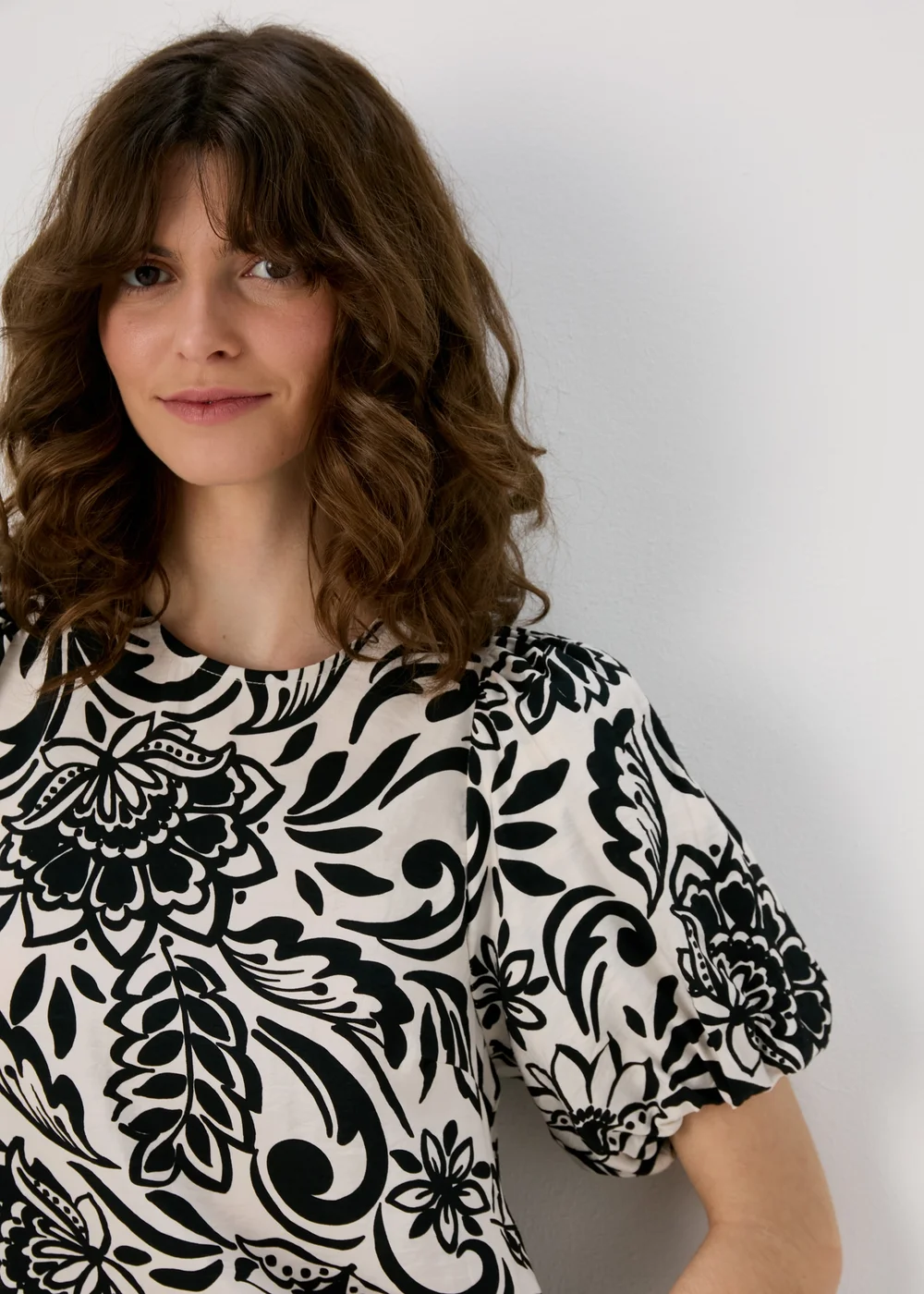 Et Vous Black & White Floral Puff Sleeve Mini Dress - 8 Image 3