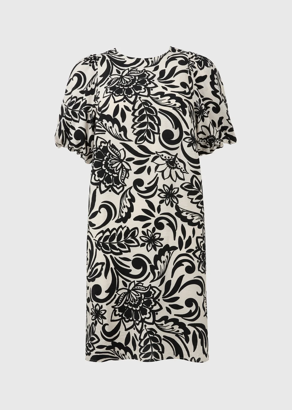 Et Vous Black & White Floral Puff Sleeve Mini Dress - 8 Image 5