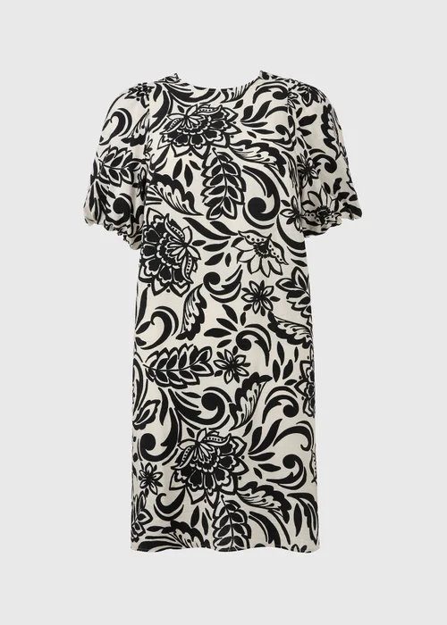 Et Vous Black & White Floral Puff Sleeve Mini Dress - 8 Image 5