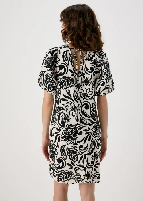 Et Vous Black & White Floral Puff Sleeve Mini Dress - 8 Image 2