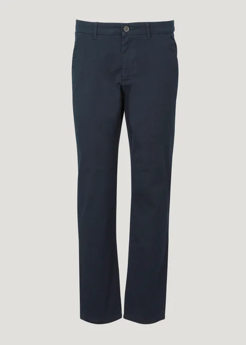 Navy Straight Fit Stretch Chinos - 30 Waist Regular Image 5