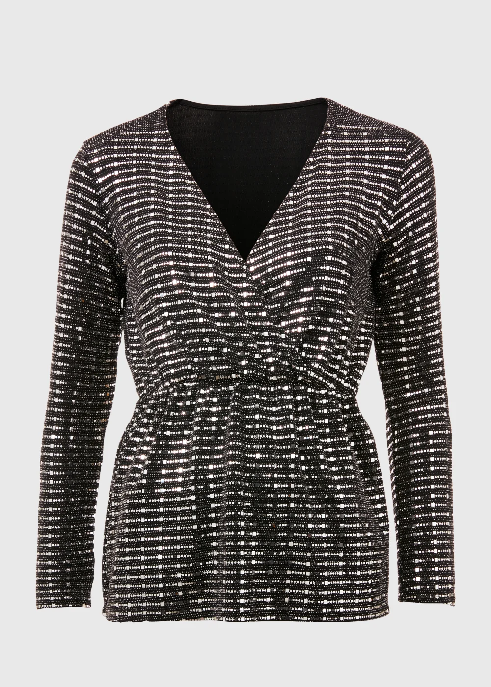 Et Vous Silver Sequin Jersey Co Ord Top - Size 8 Image 5