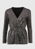 Et Vous Silver Sequin Jersey Co Ord Top - Size 8 Image 5