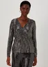 Et Vous Silver Sequin Jersey Co Ord Top - Size 8 Image 1