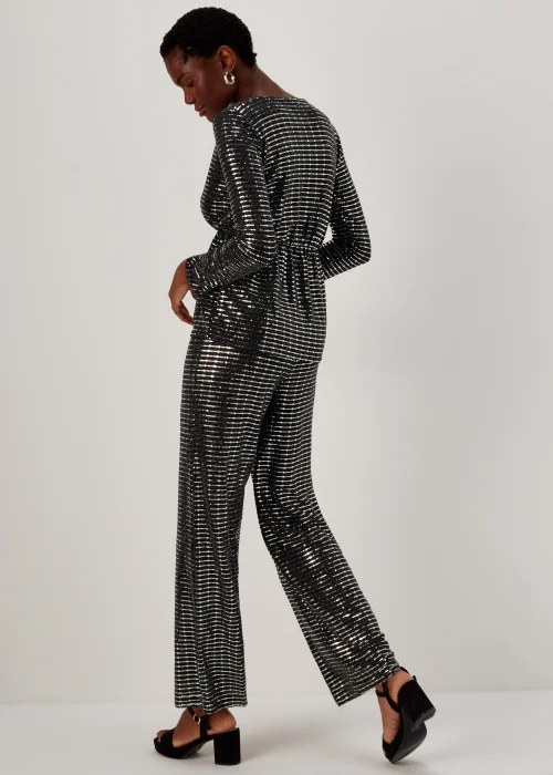 Et Vous Silver Sequin Trousers - Size 8 Image 2