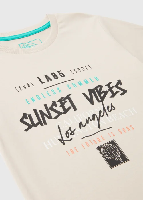 Boys Cream Sunset Vibes T-Shirt (7-13yrs) - 7 Yrs Image 2
