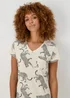 Cream Leopoard V-Neck Nightie - Small Image 3