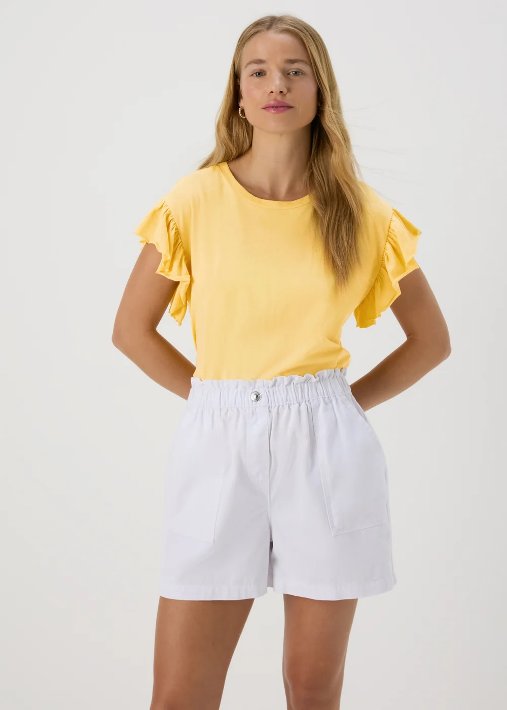 Yellow Frill Sleeve Top - 8 Image 3
