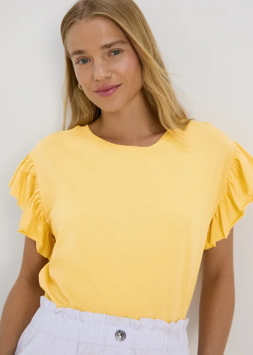 Yellow Frill Sleeve Top - 8 Image 1