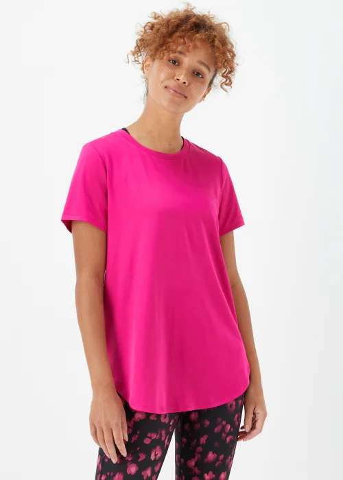 Souluxe Pink Longline Sports T-Shirt - Small Image 1