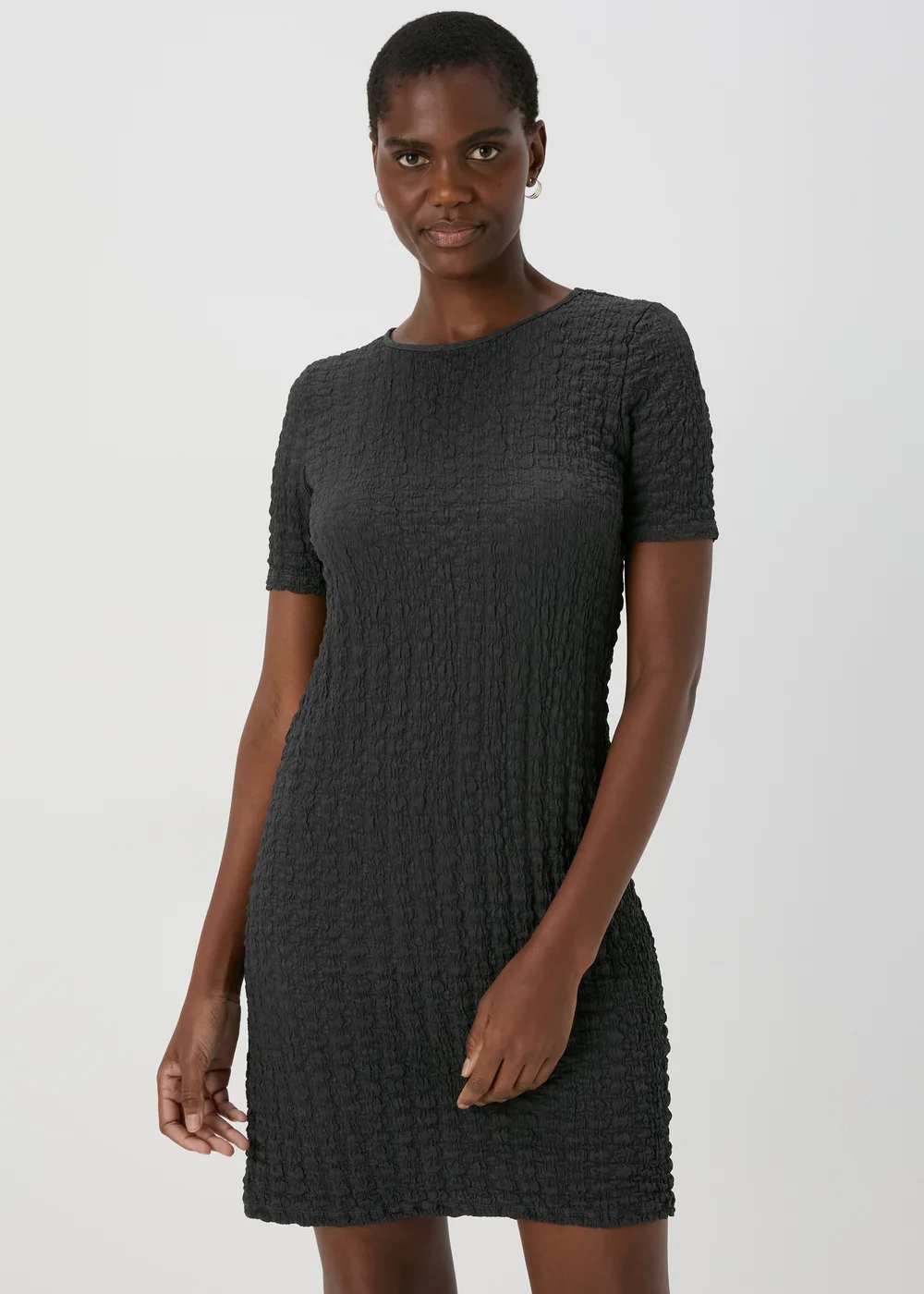 Charcoal Hypertexture Mini Dress - 8 Image 1