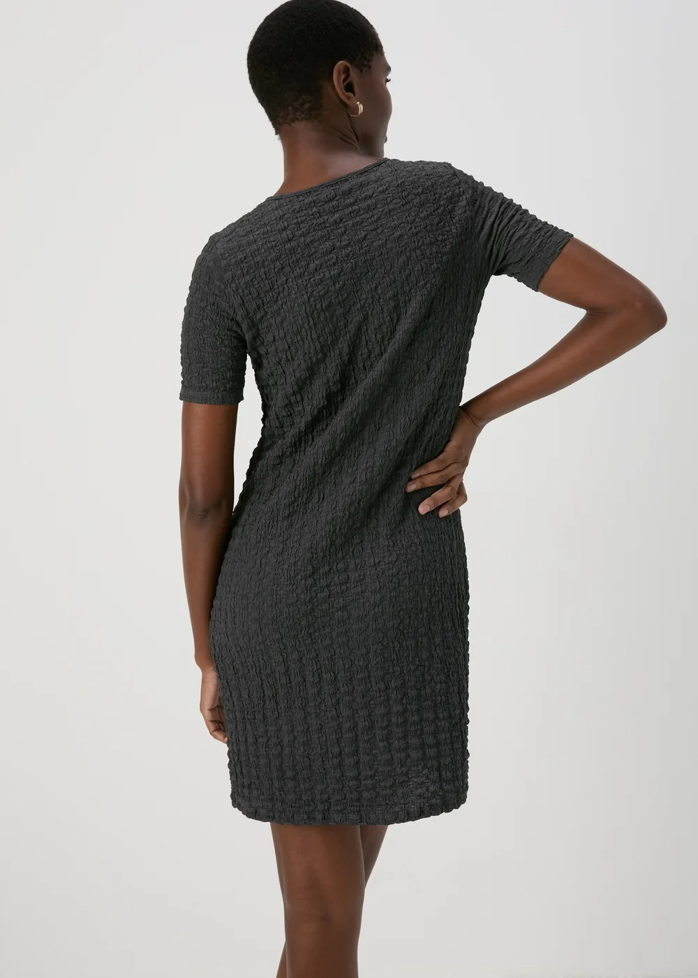 Charcoal Hypertexture Mini Dress - 8 Image 2